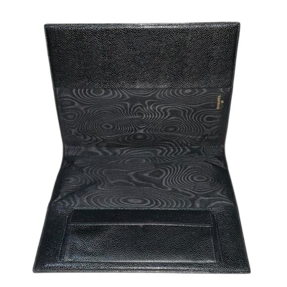 CHANEL Vintage Caviar Leather Black Diary Notebook Tablet Cover CC Stitch Motif. - Picture 11 of 14